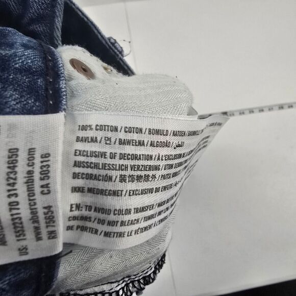 Abercrombie & Fitch Ames Slim Boyfriend Jeans Size 27 (4S) Dark Wash Denim 4281 - Picture 11 of 12